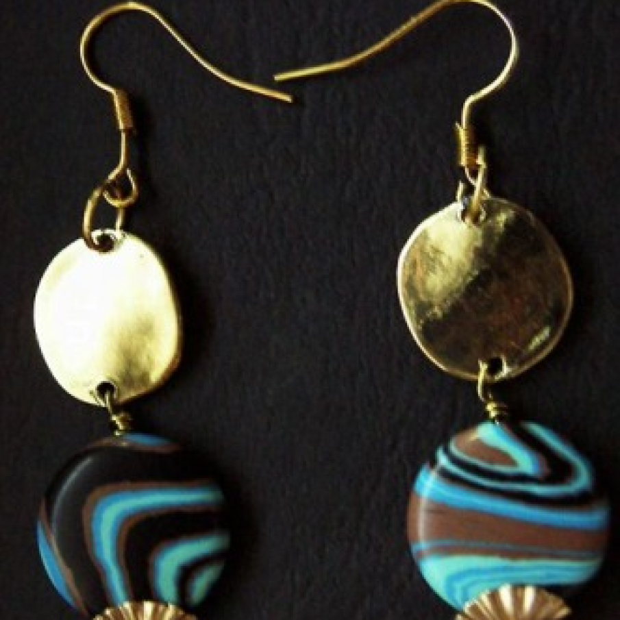 Cercei cu discuri portelan