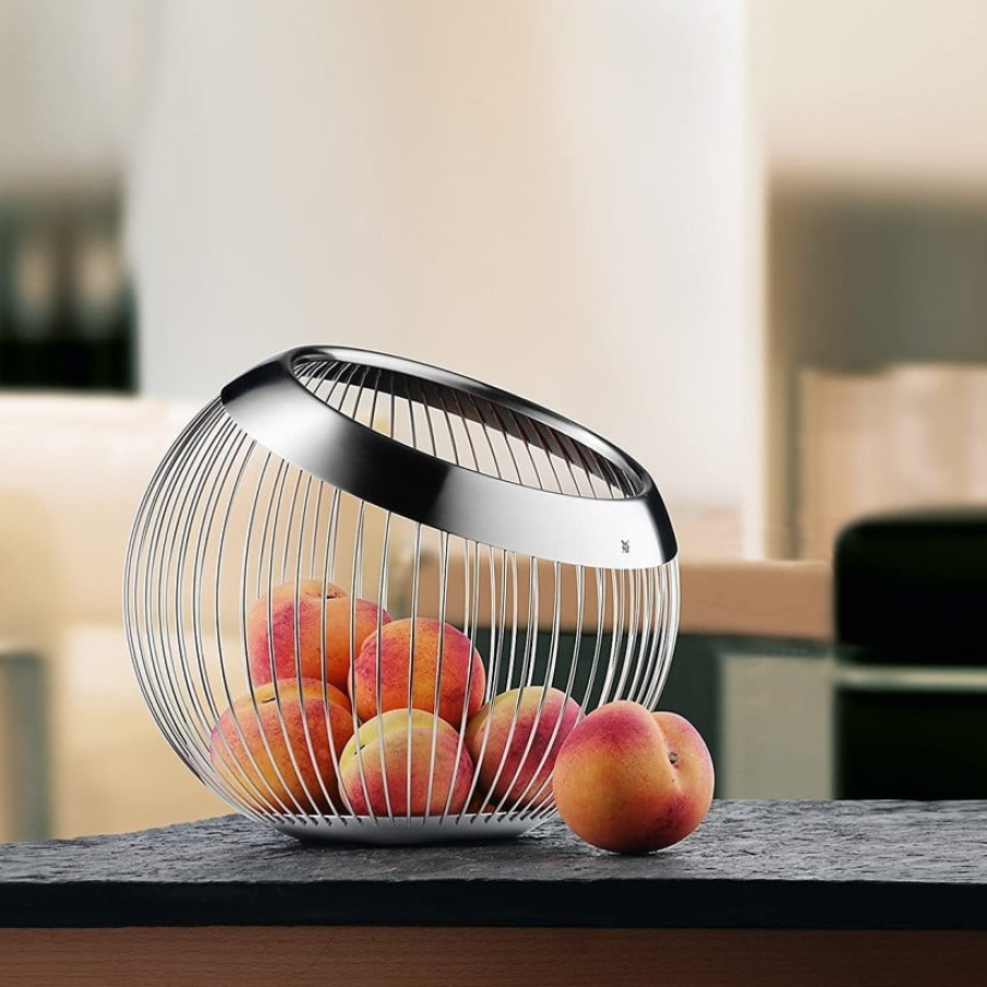 Bol din oțel inoxidabil WMF Cromargan® Wagenfeld pentru depozitarea și servirea fructelor 