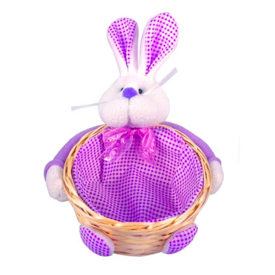 Coș decorativ de Paște cu Iepuraș, 15 cm