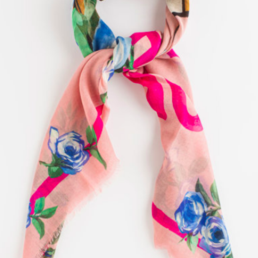 Moschino Eșarfă din lână și mătase cu imprimeu logo