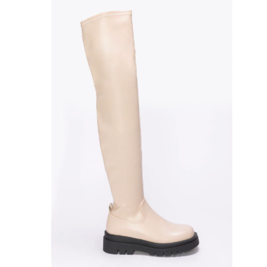 Il Passo, Cizme de piele, lungi peste genunchi Coretta, Maro nisip