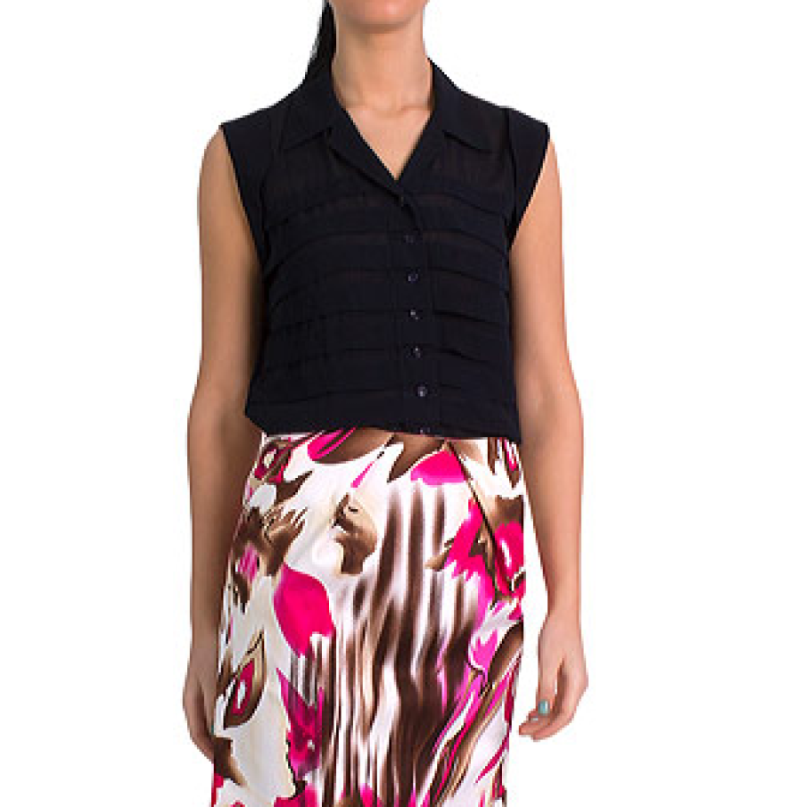 Fusta scurta cu flori ciclamen