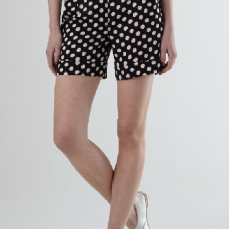 Pantaloni scurti alb negru 