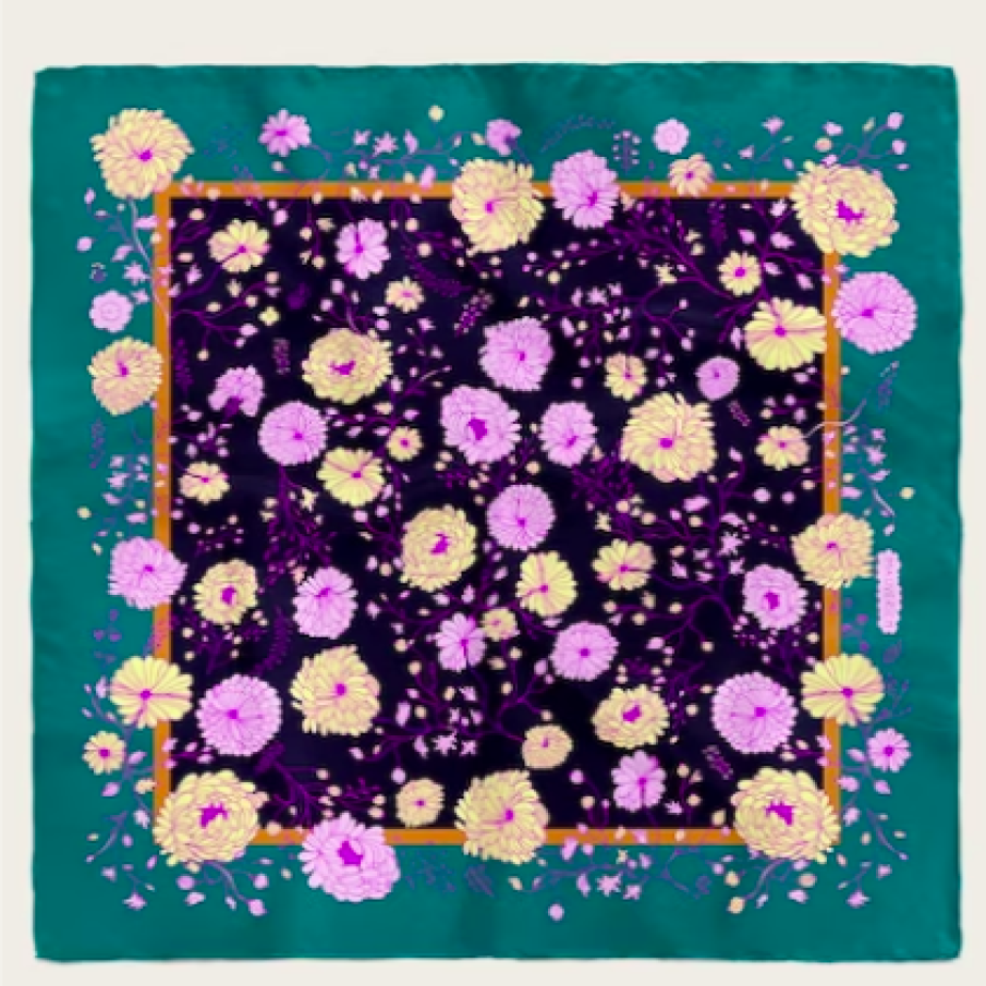 Mauverien Eșarfă de mătase cu model floral