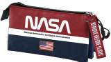 Penar multifuncțional NASA Mission pentru școală. Este prevăzut cu 3 compartimente și are dimensiunile de  23x11x7 cm