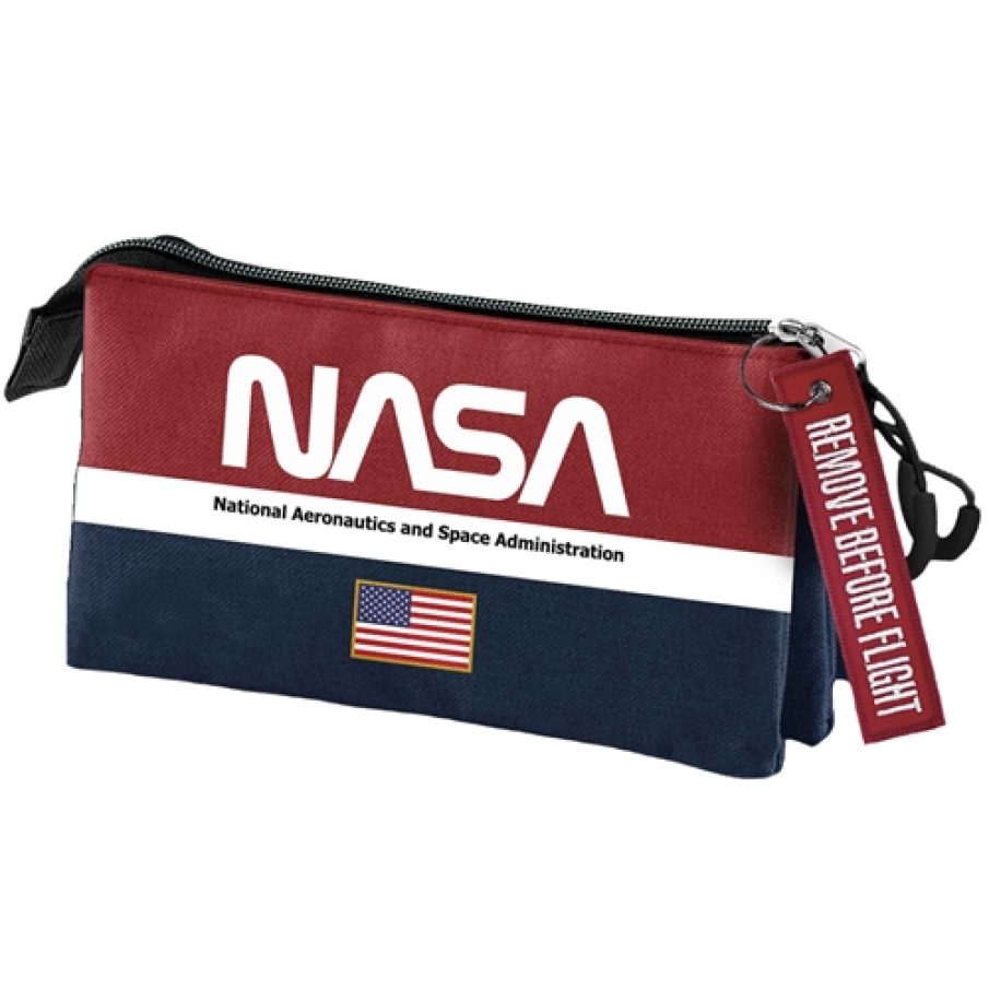 Penar multifuncțional NASA Mission pentru școală. Este prevăzut cu 3 compartimente și are dimensiunile de  23x11x7 cm