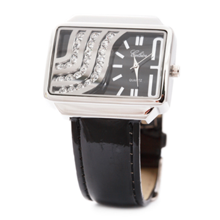 Ceas metalic avand cadran dreptunghiular