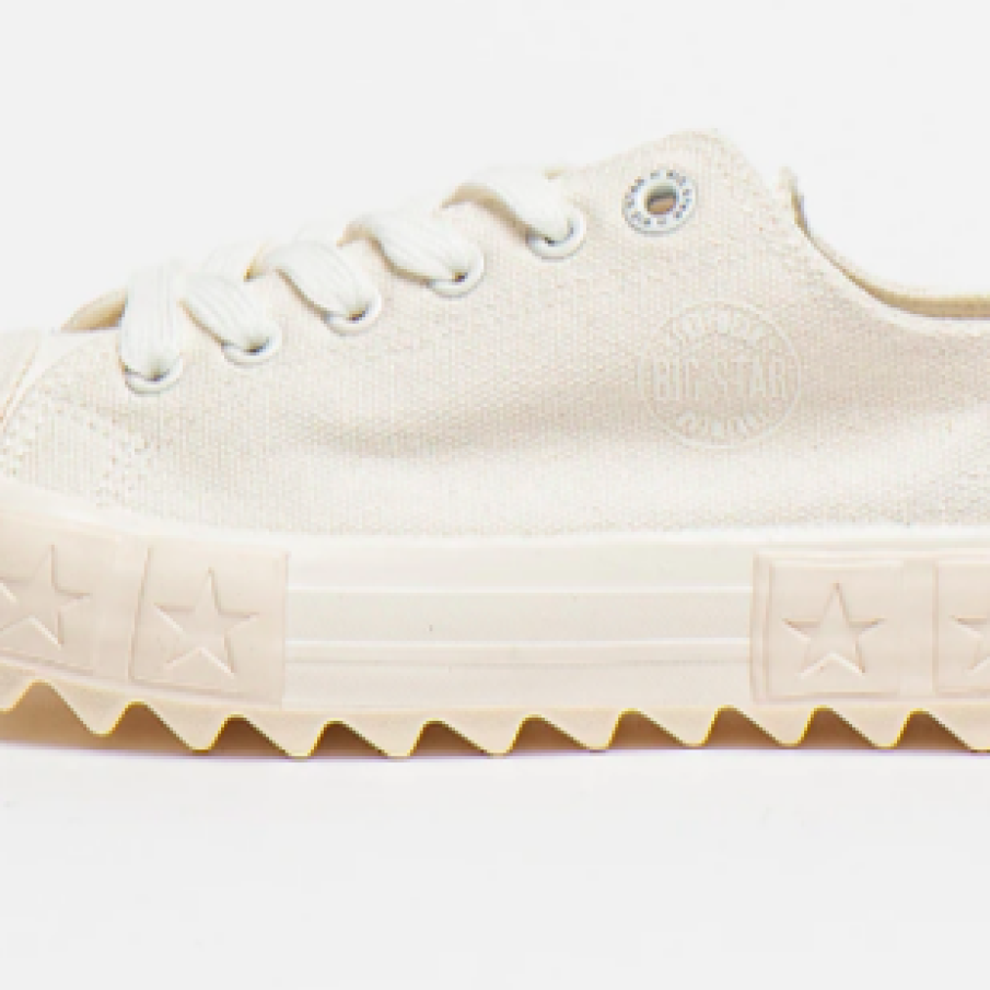 Big Star, Teniși din pânză cu model uni, Alb