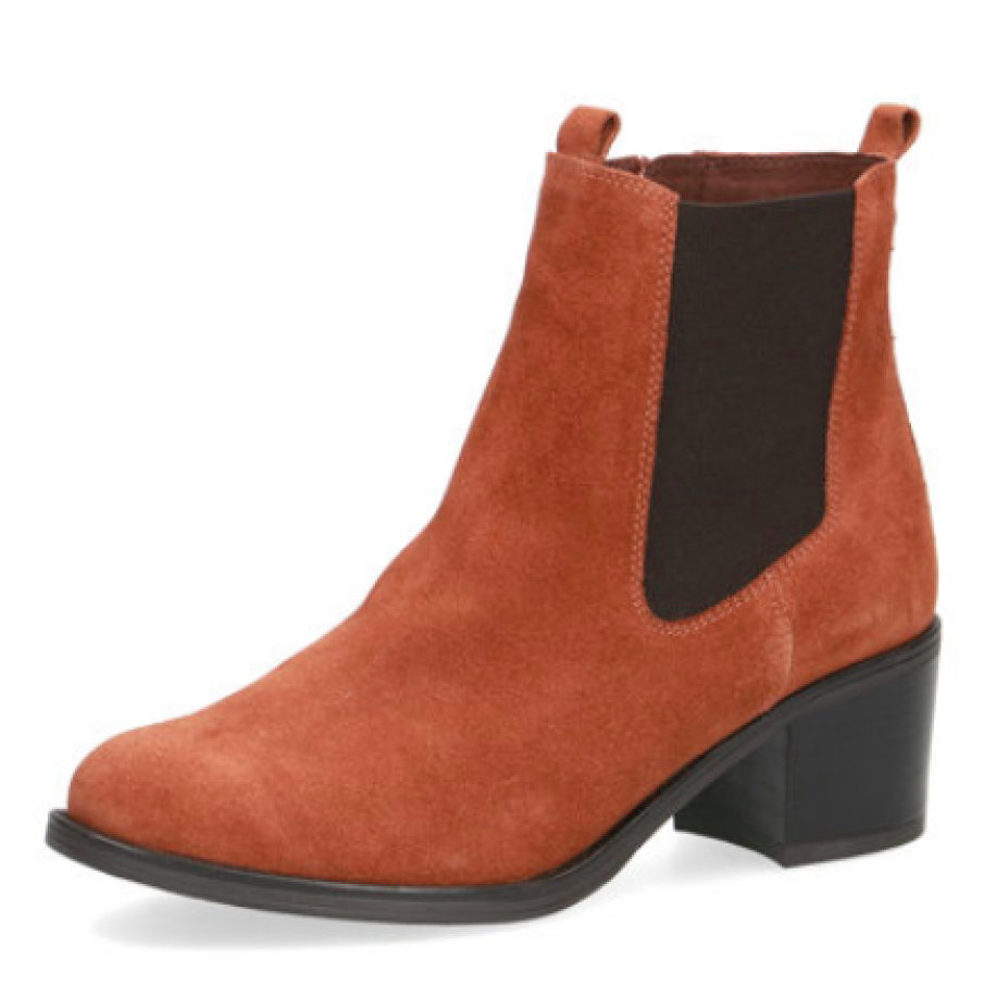 Caprice Botine de piele cu toc masiv