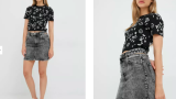 Miss Sixty fustă jeans culoarea gri, mini, drept