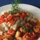 Creveti in sos de rosii, cu orez