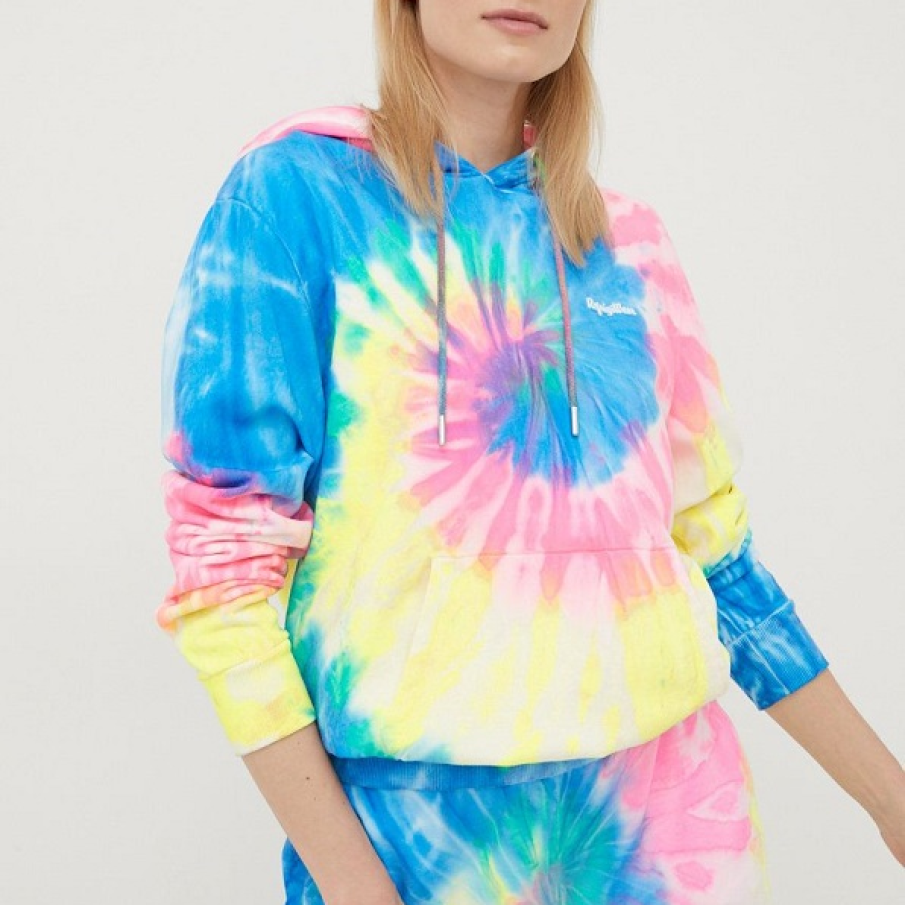 Hanorac RefrigiWear confecționat din bumbac organic cu imprimeu colorat, în stil pictură 