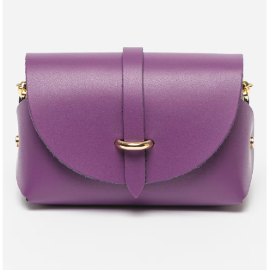 Chiara Canotti, Geantă crossbody de piele cu baretă din lanț detașabilă, Violet