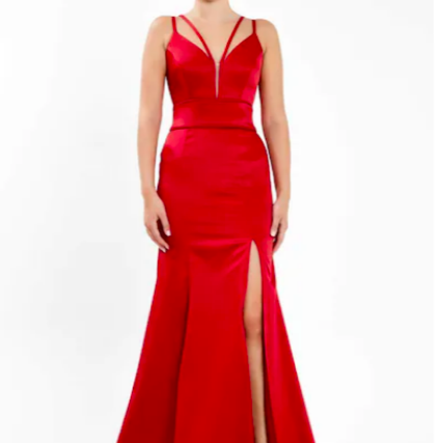 DILARA’S Rochie de satin cu model sirenă și șliț frontal