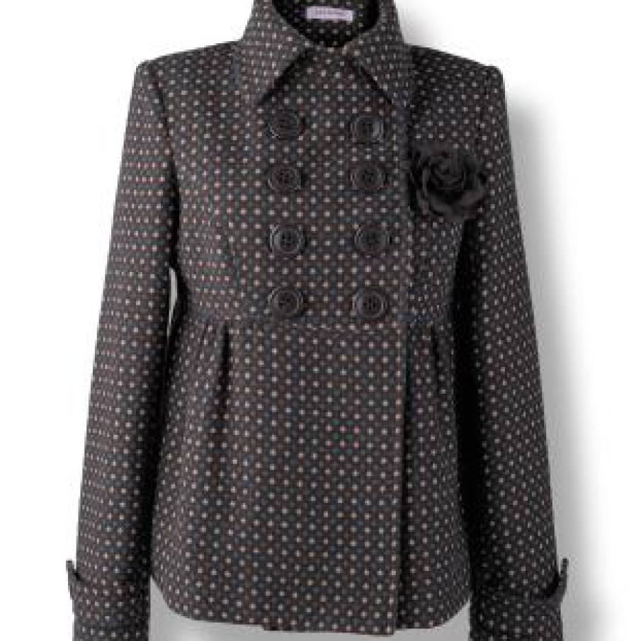 Palton feminin cu floare aplicata