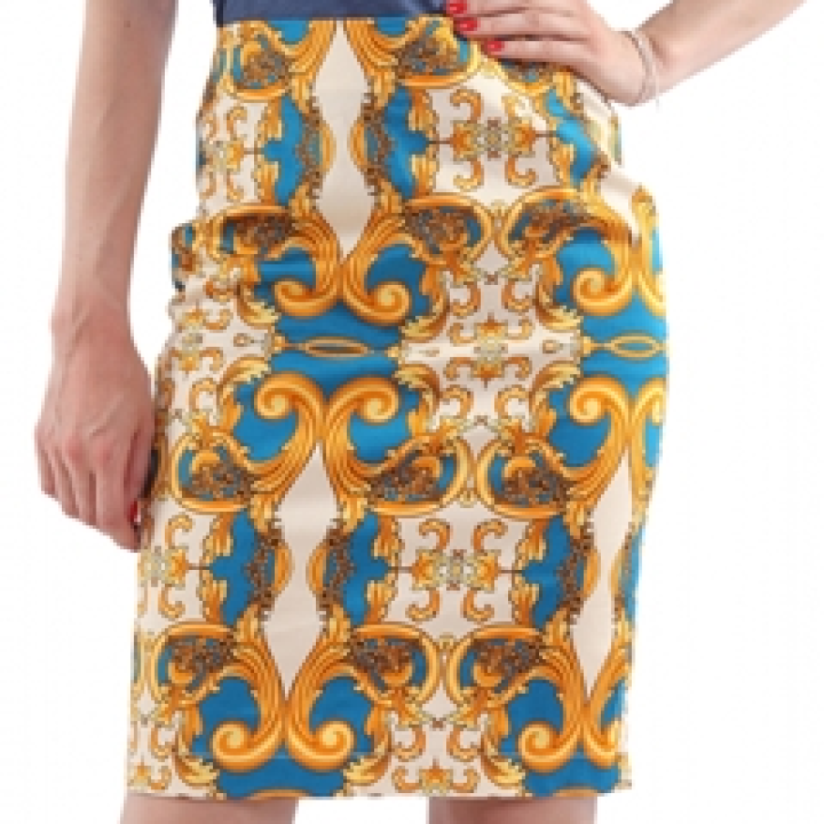 Fusta cu imprimeu baroc