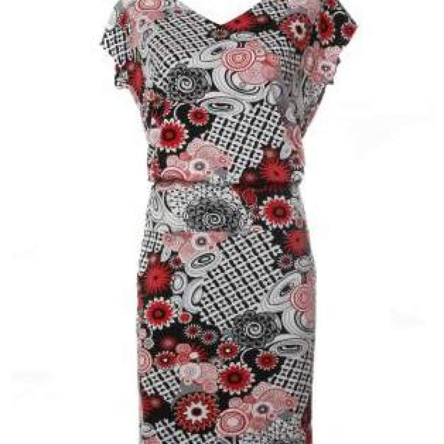 Rochie din tricot imprimat