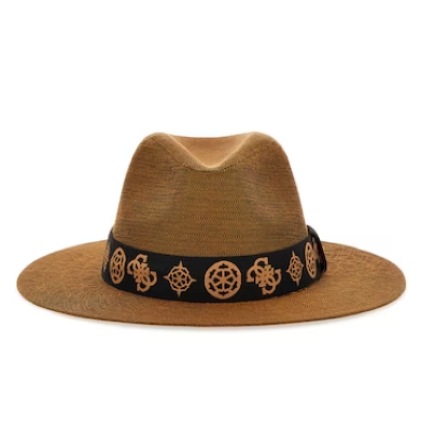 Guess Pălărie fedora cu bandă cu imprimeu