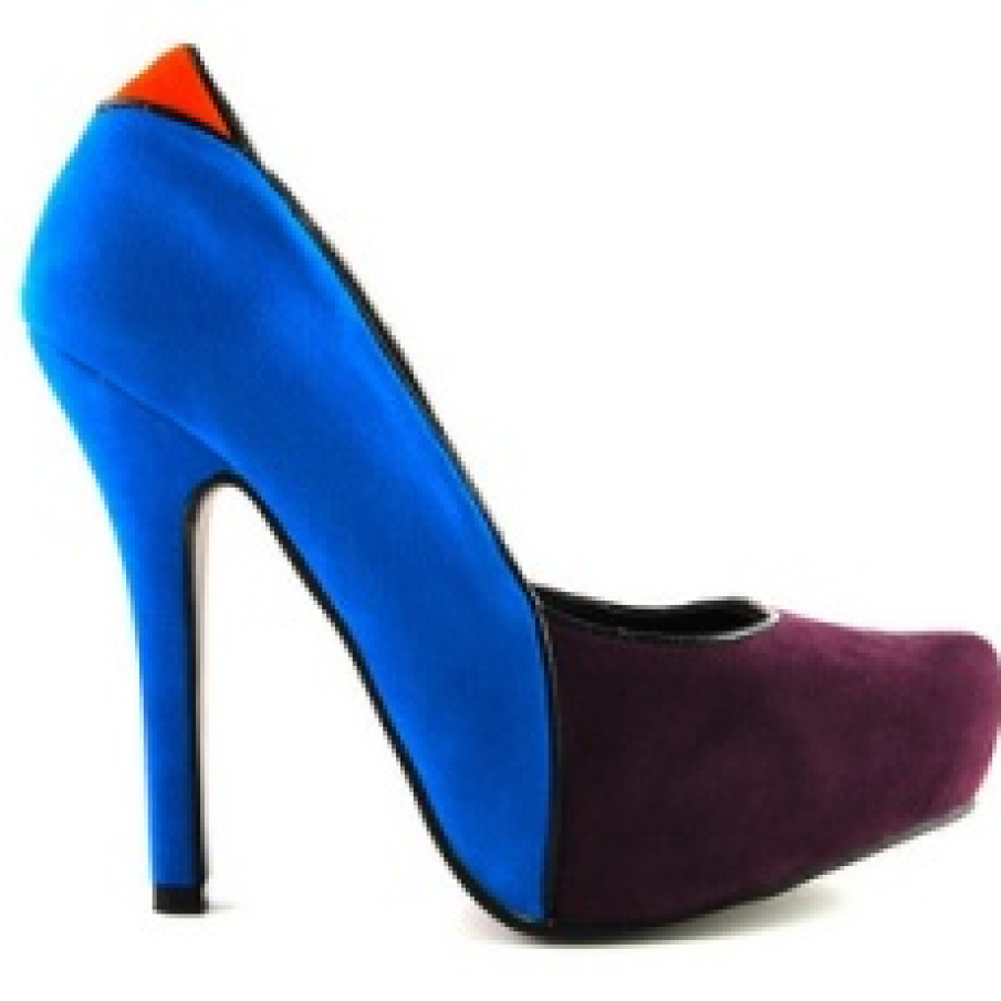 Pantofi albastru intens + rosu si indigo