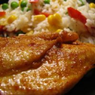 Friptura de pui cu orez si legume