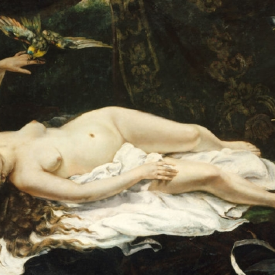 Femeie cu papagal - Gustave Courbet