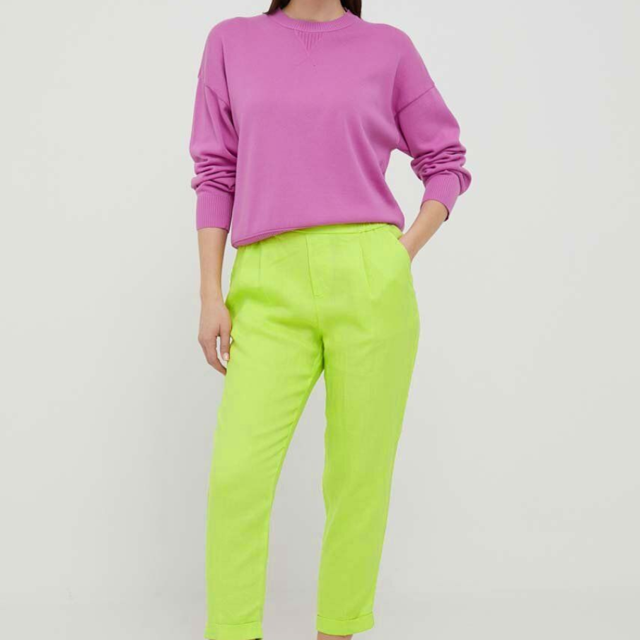 Pantaloni din în United Colors of Benetton, tip creion, cu două buzunare laterale și bandă elastică în talie 