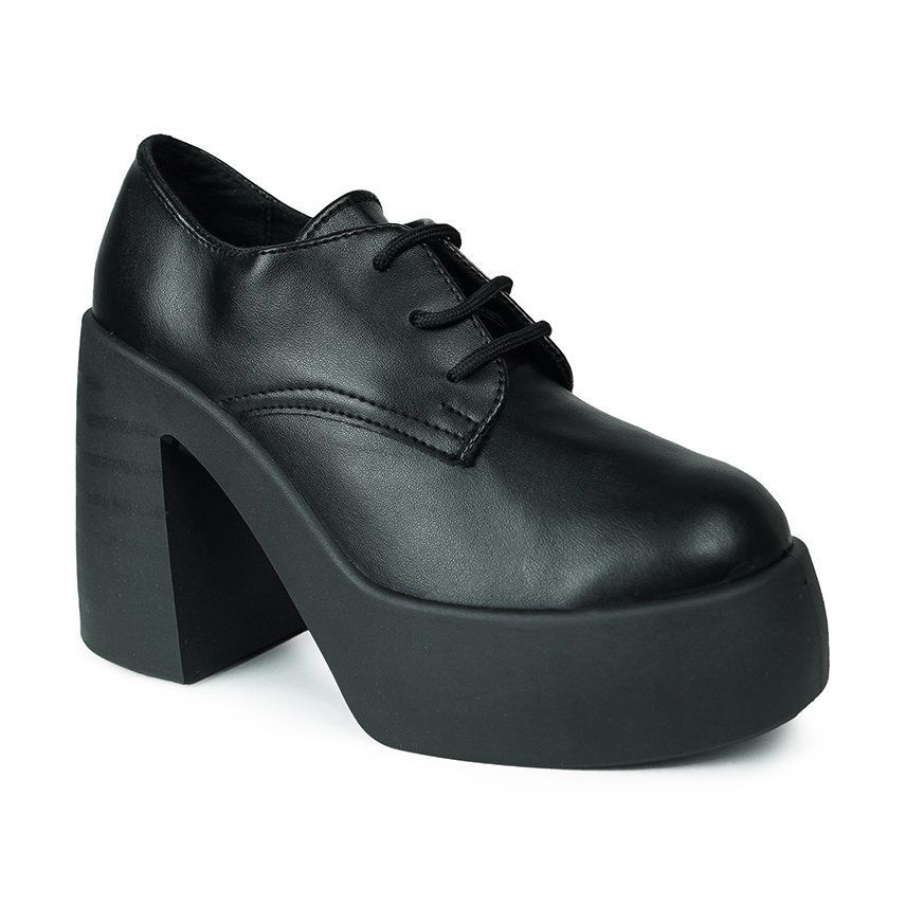 Pantofi pumps Altercore cu toc gros înalt de 11 cm și talpă masivă, în stil chunky, butucănos. 