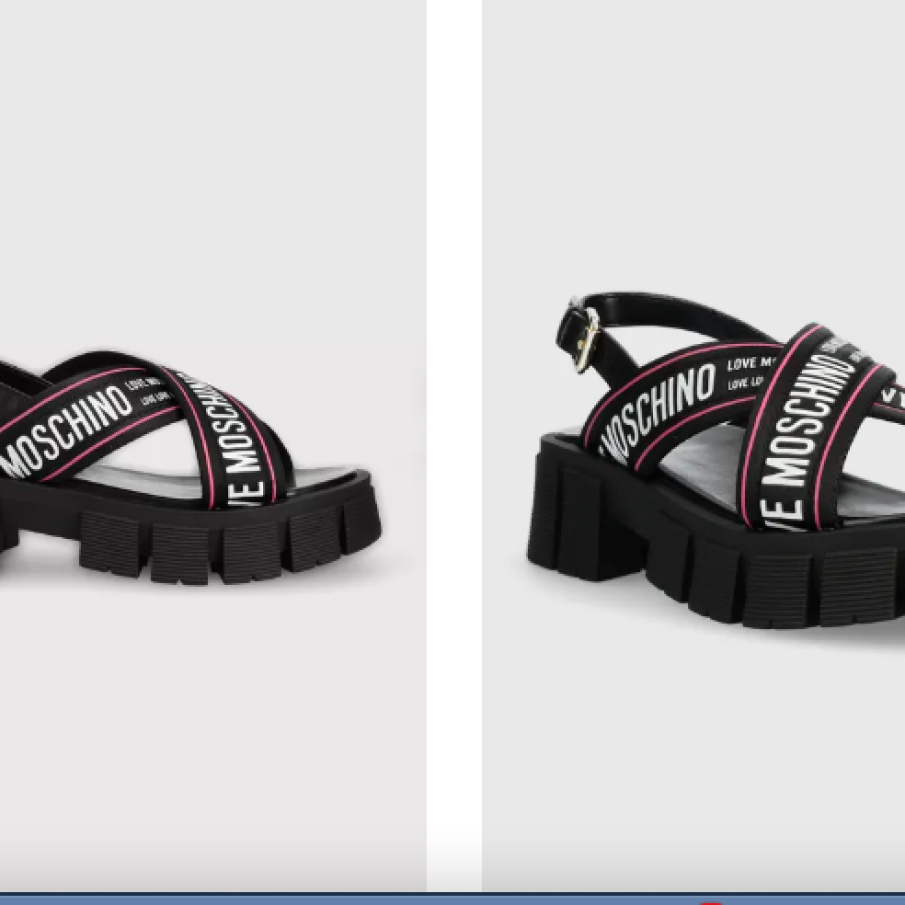 Love Moschino sandale femei, culoarea negru, cu platformă