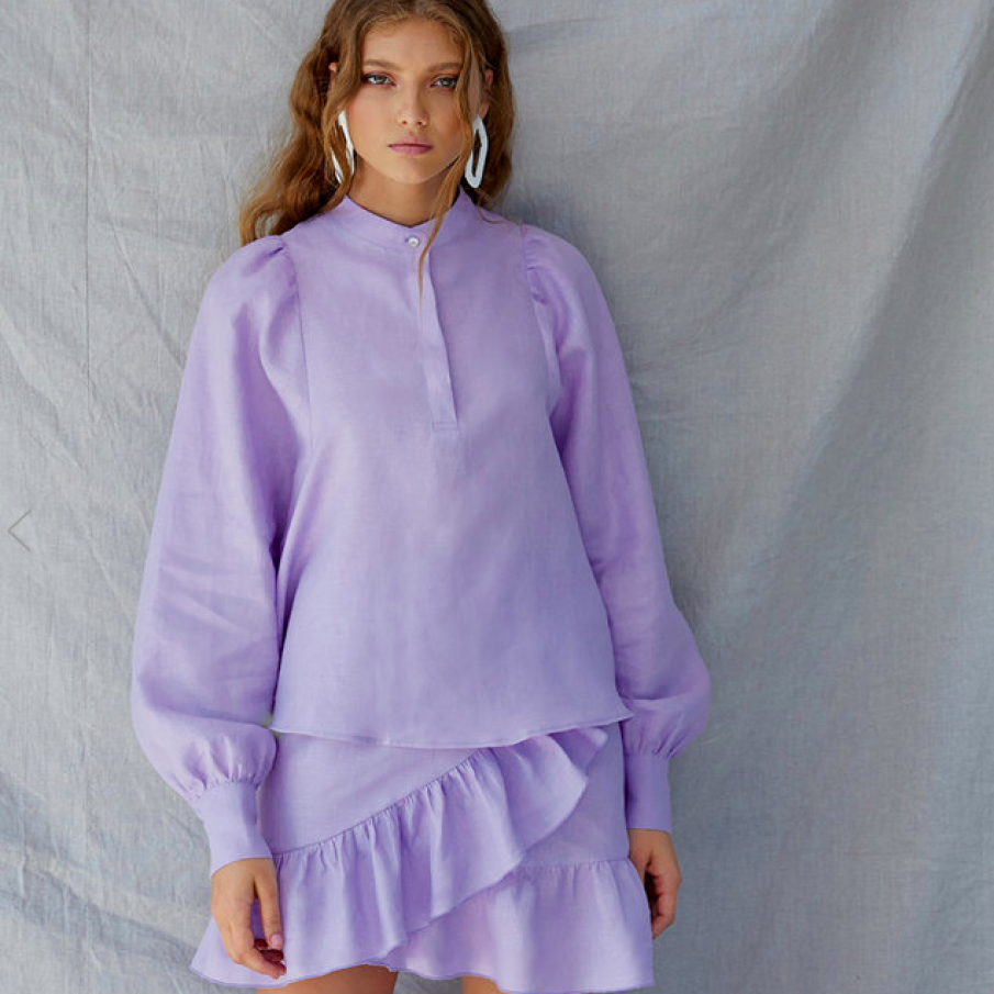 Bluza de in organic cu maneci bufante