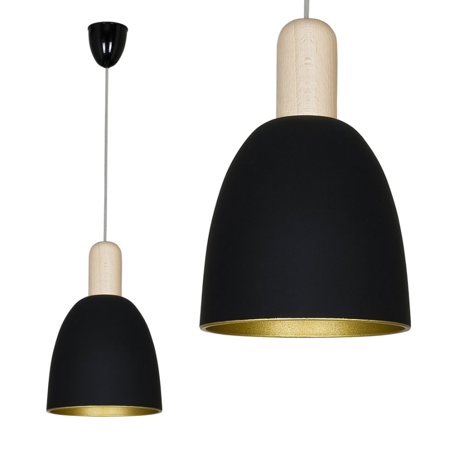 Pendul modern negru cu interior auriu - Colton C.