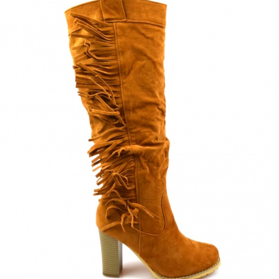 Cizme Mazzie tan cu toc de 10 cm