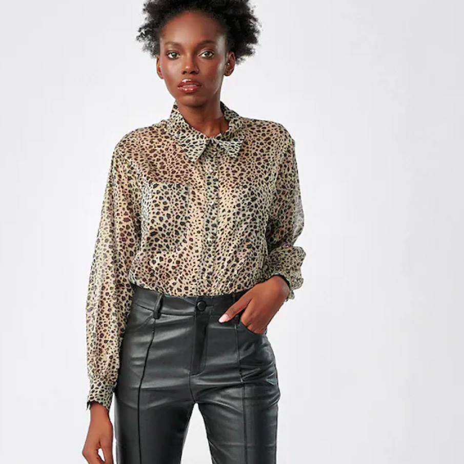 INNA B Cămașă transparentă cu animal print