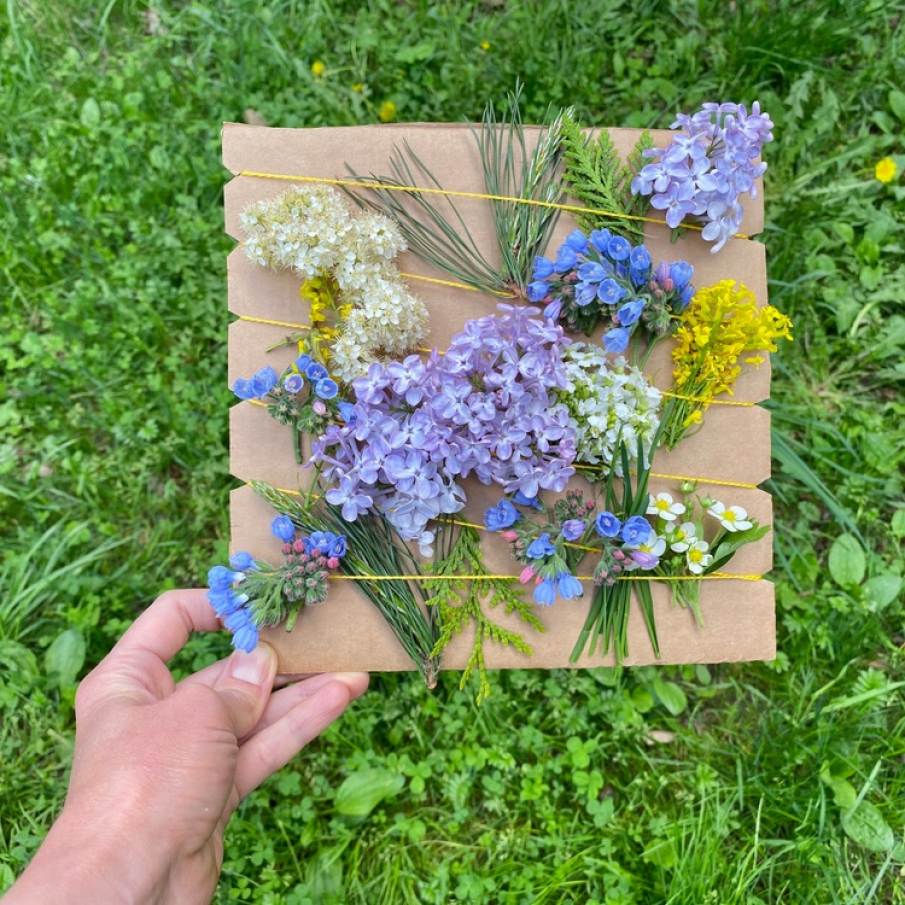 Craft ecologic - un tablou tridimensional realizat prin aplicarea de plante și flori 