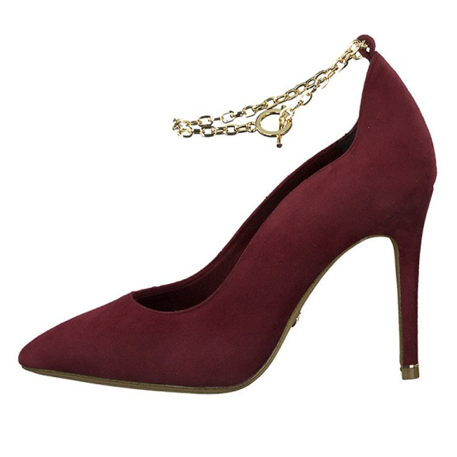 Roșul burgund poate fi la fel de seducător precum roșul aprins și se pretează de minune anotimpurilor mai reci precum toamna. Dispun de o baretă aurie metalică care este detașabilă. 