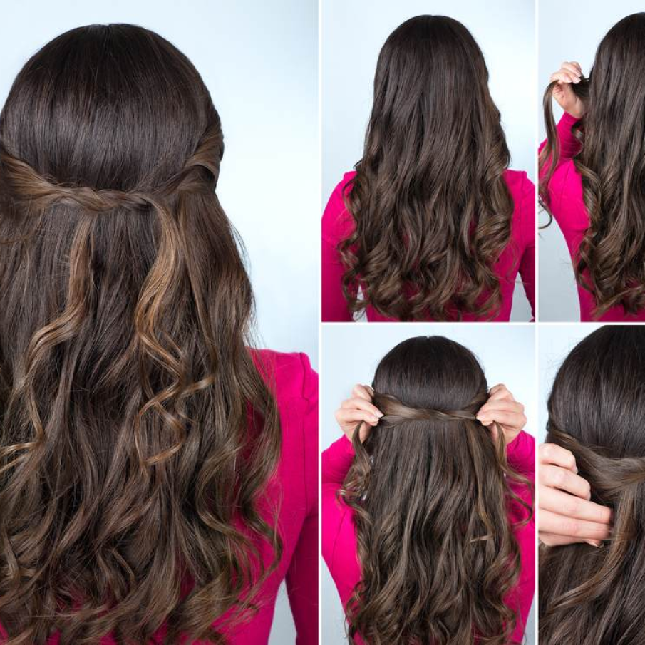 Nod rasucit pe parul ondulat 