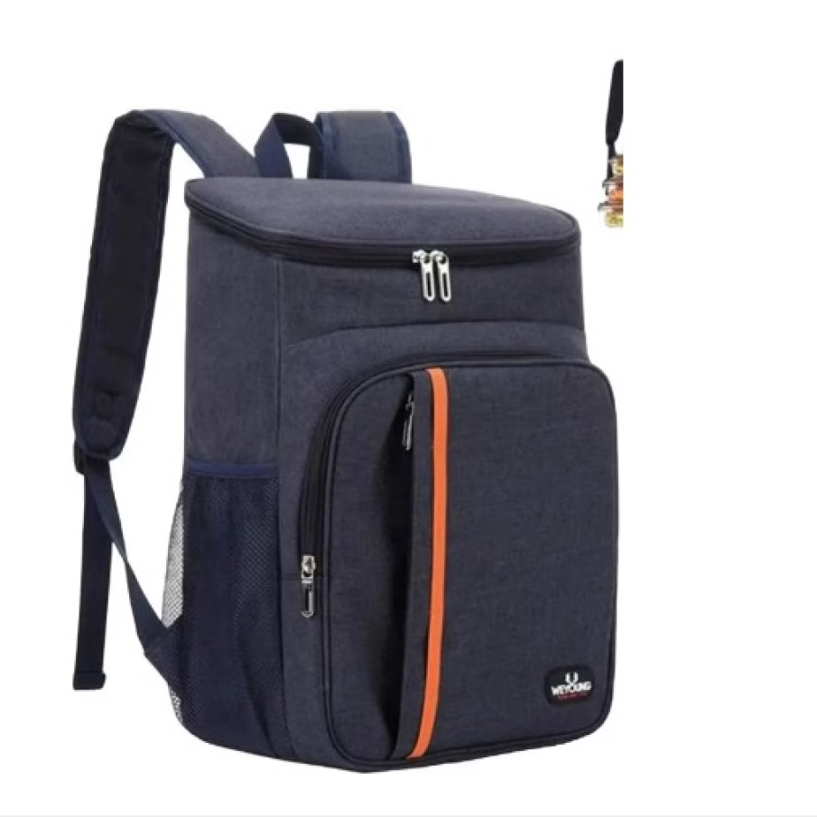 Geantă frigorifică albastru închis de la DARMOWADE cu o capacitate de 18 L. Este utilă pentru picnicuri, cine, activități în aer liber  