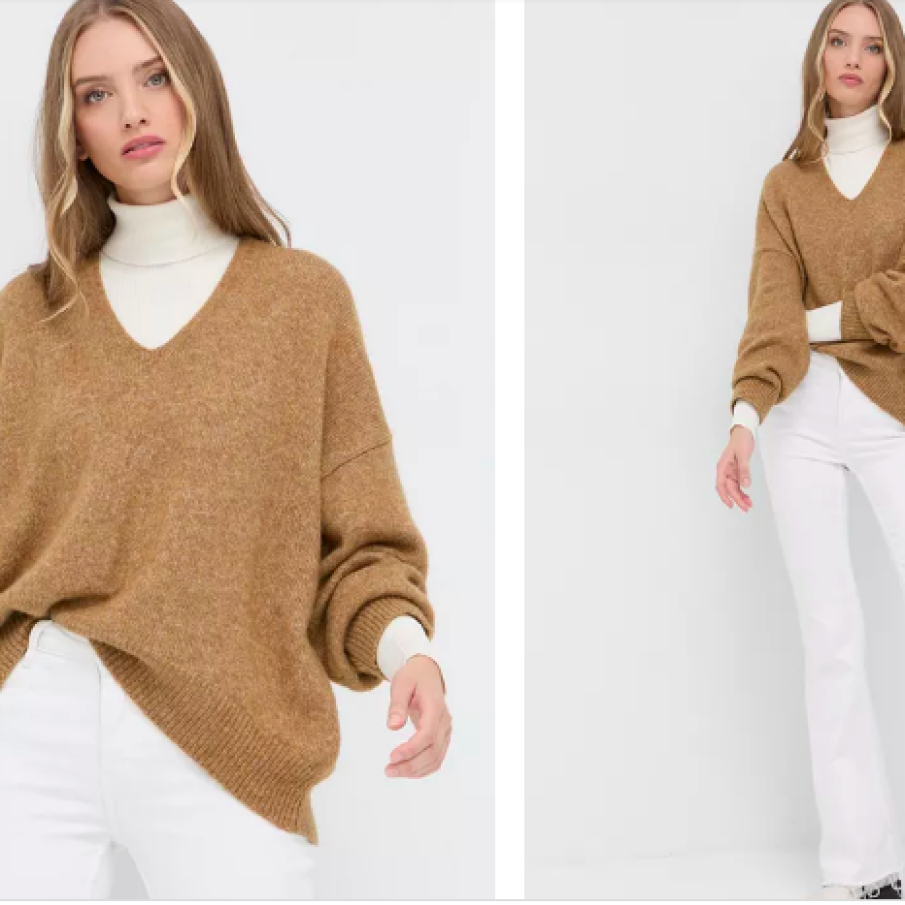 Pulover maxi maro din lână alpaca