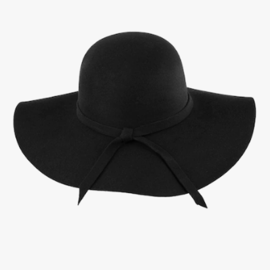 Pălărie Damă Stofă neagră cu boruri mari