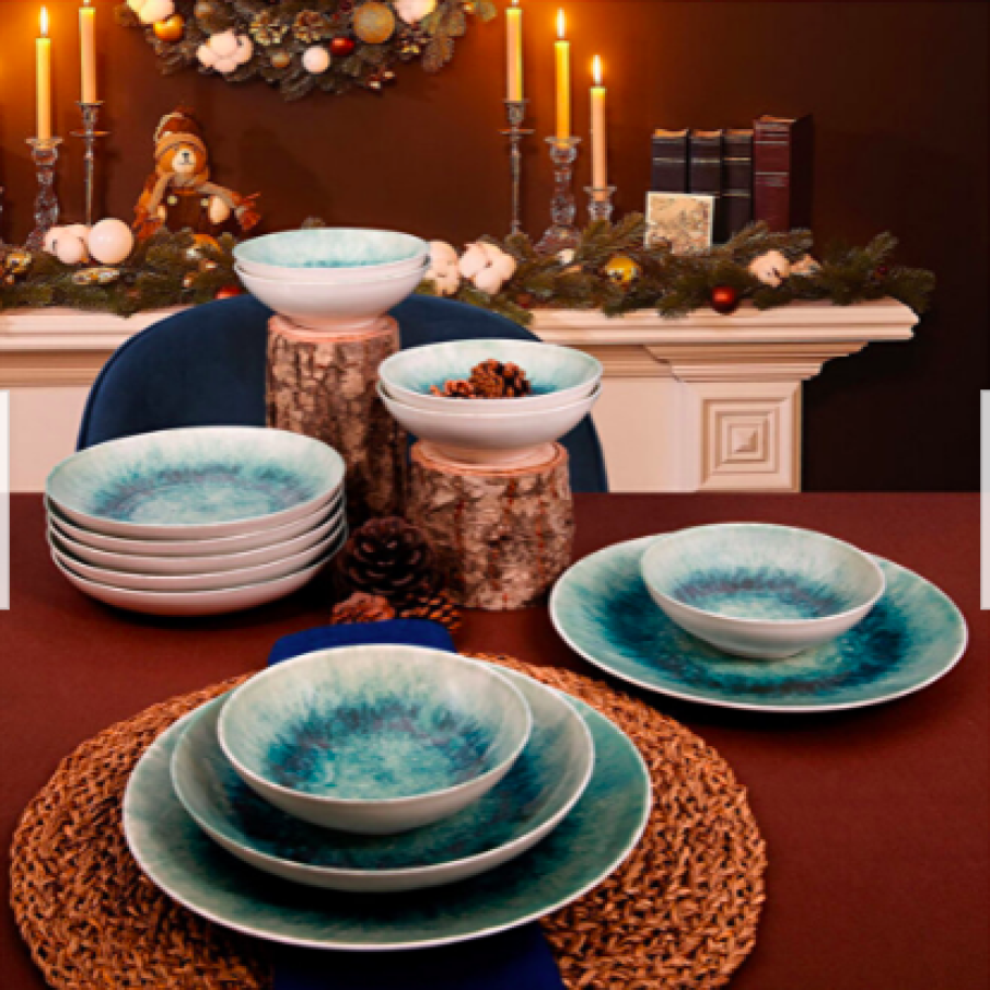 GURAL PORSELEN Set 18 piese pentru cină Gural Porselen, 25 x 25 x 2 cm, porțelan, Multicolor