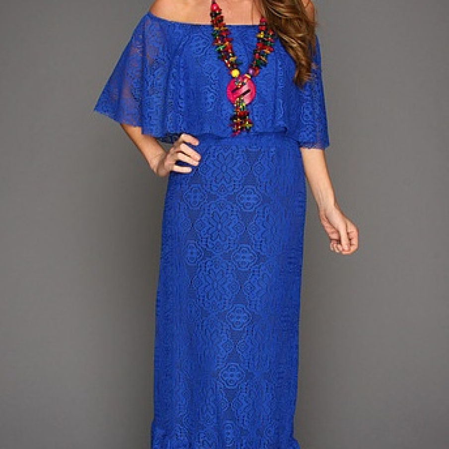 Rochie fara umeri, cu volane 