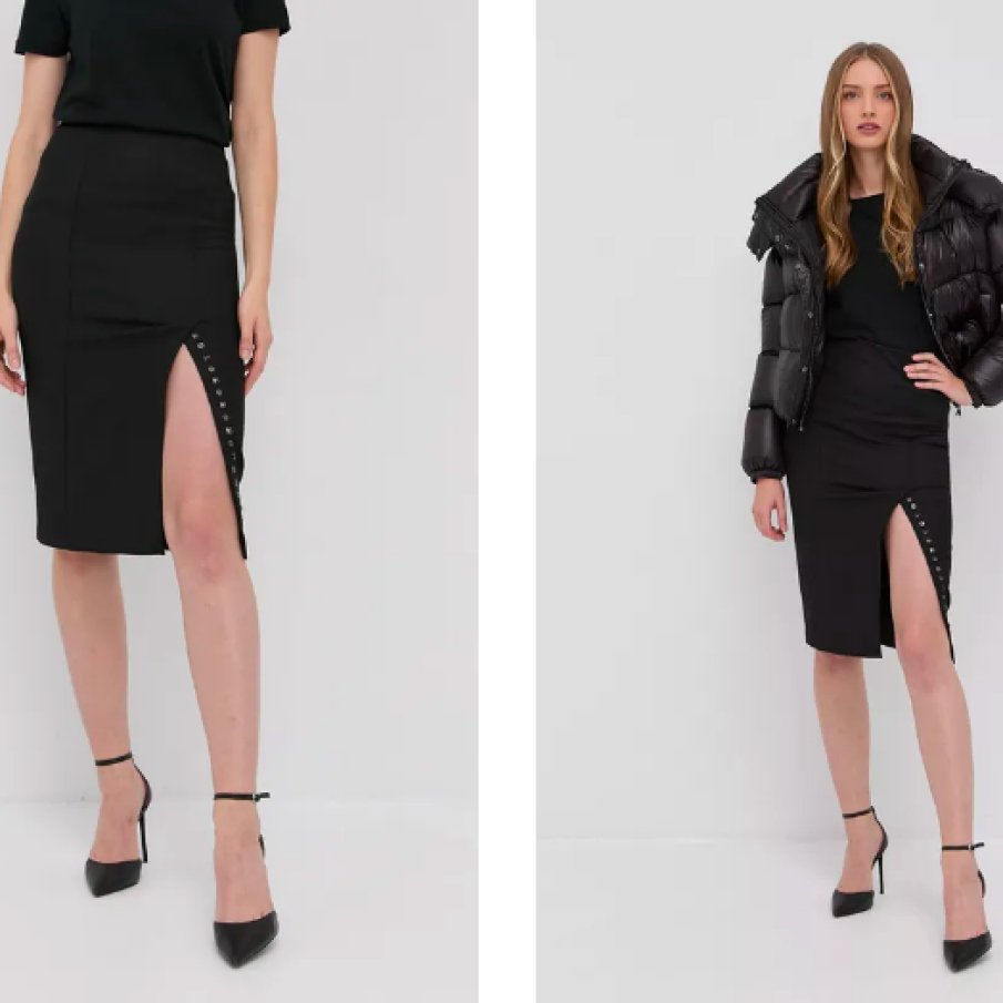 Patrizia Pepe Fustă culoarea negru, midi, creion