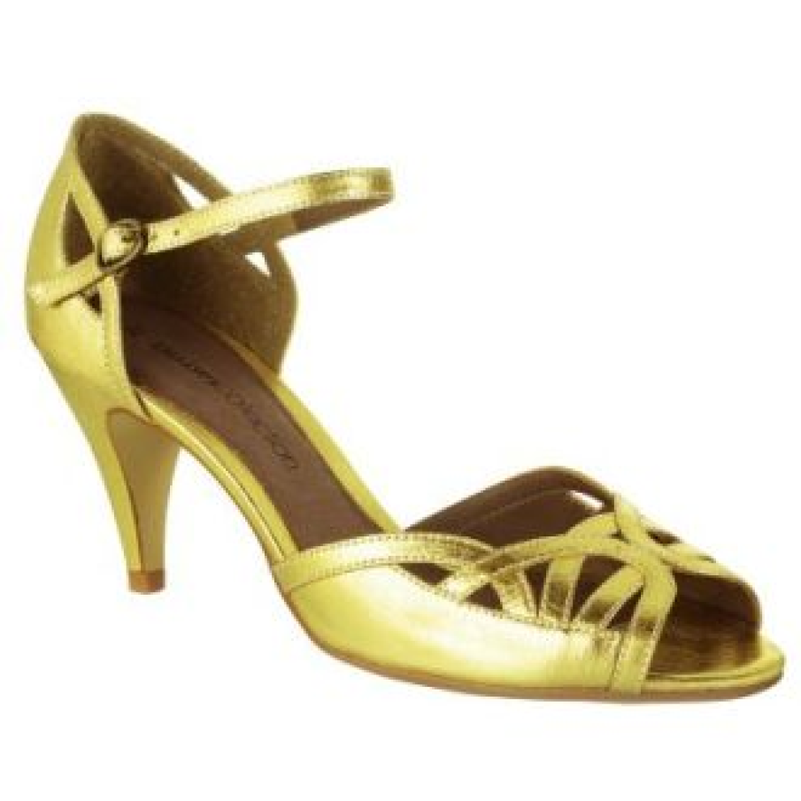 Sandale aurii cu toc de 7 cm