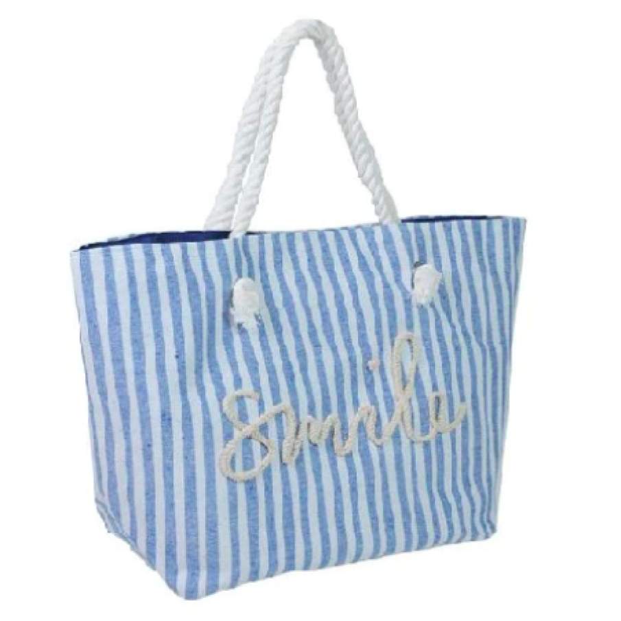 Geantă de plajă alb-albastră