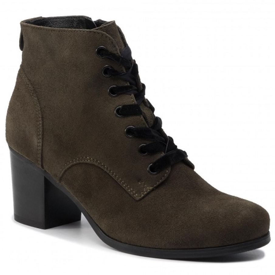 Botine kaki cu șireturi 