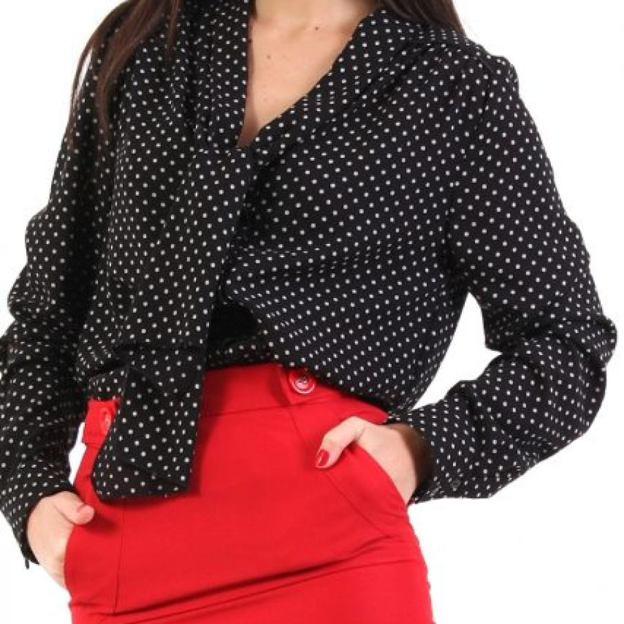 Bluza din voal cu buline