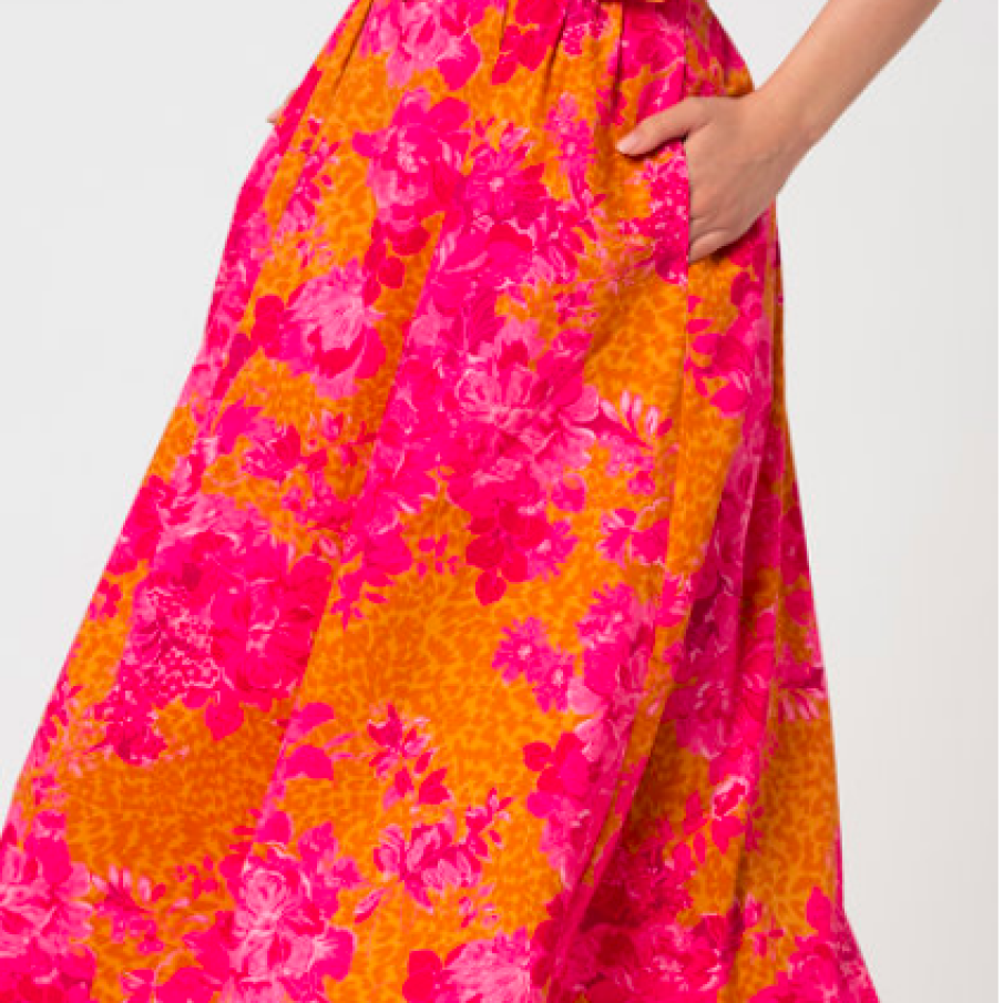 Ted Baker: Fustă midi cu imprimeu floral Metropolis