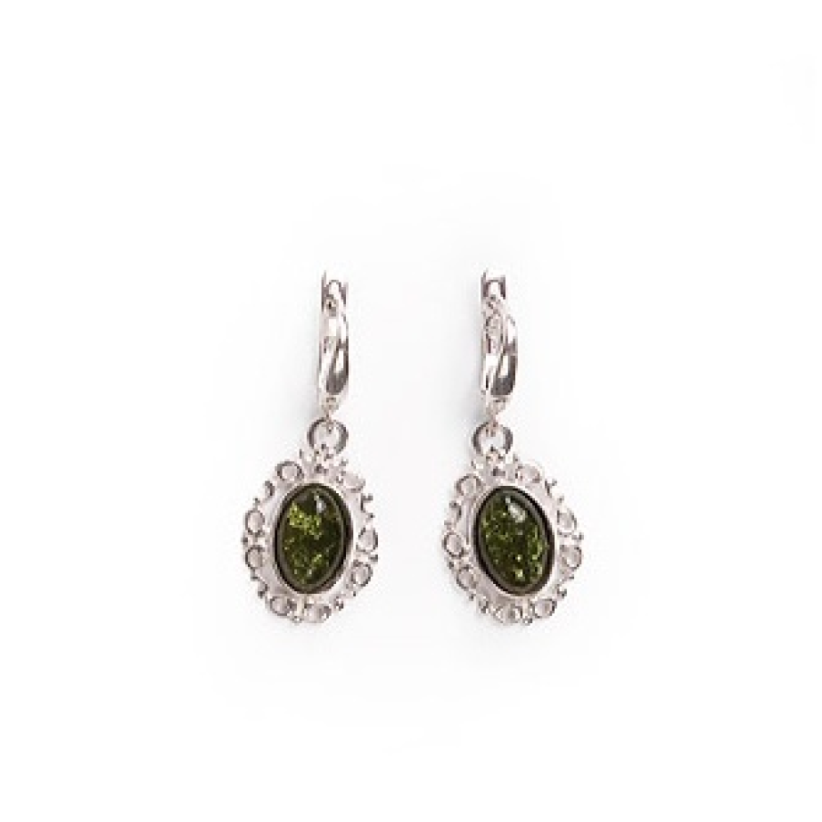 Cercei Chihlimbar verde