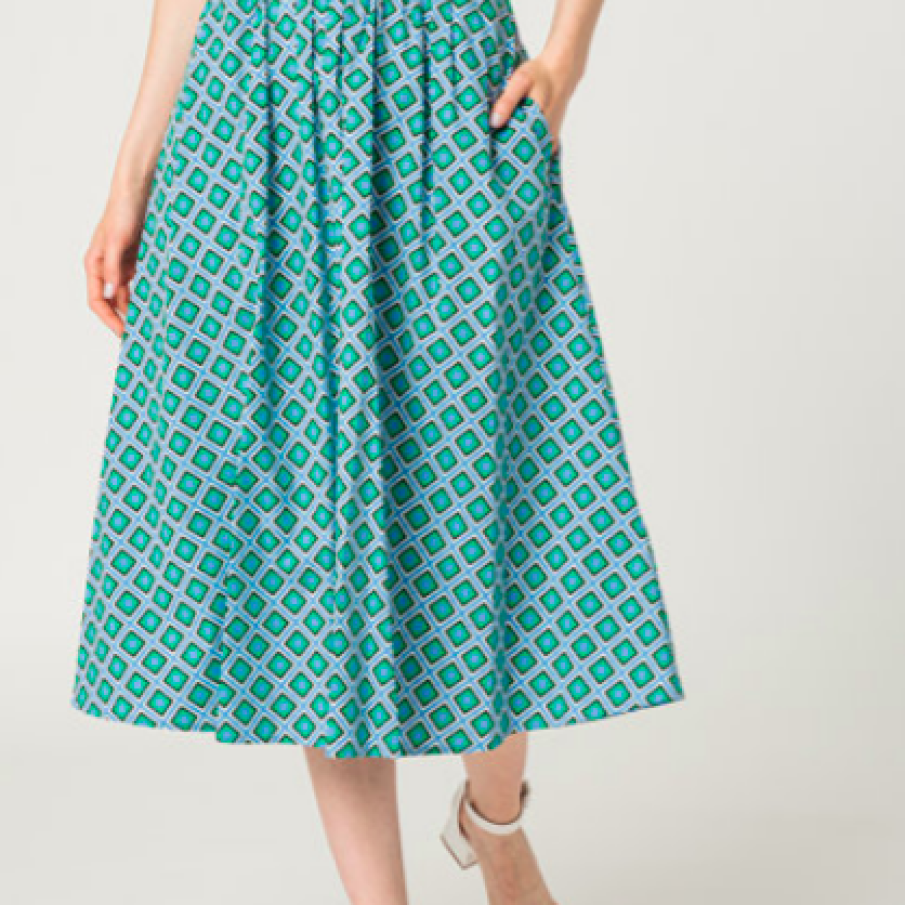 Fustă cu talie înalta și imprimeu Glauco