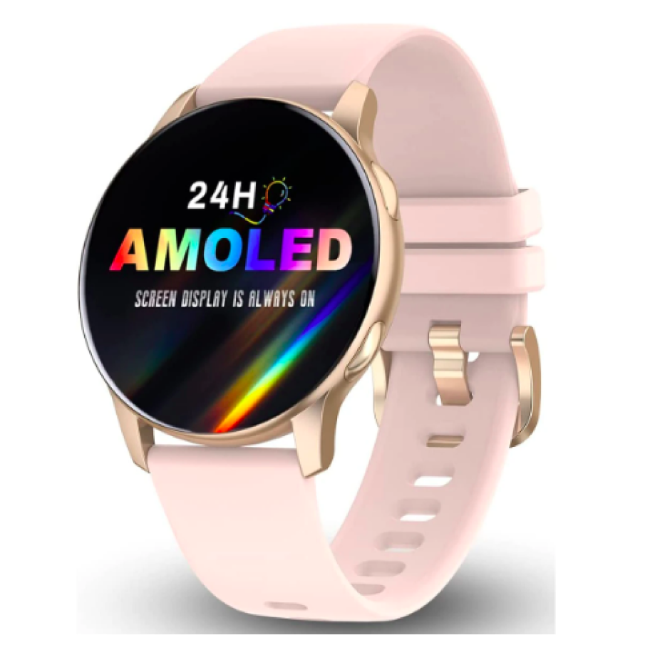 Ceas Smartwatch AMOLED WiX™ GT, Always ON Display Curbat 2.5D Mineral, UltraSlim, LongLife Battery, Fitness Tracker, Monitorizare Ritm Cardiac, Oximetru SpO2, Notificări, Control Camera/Muzică, MultiSport, Rose Gold