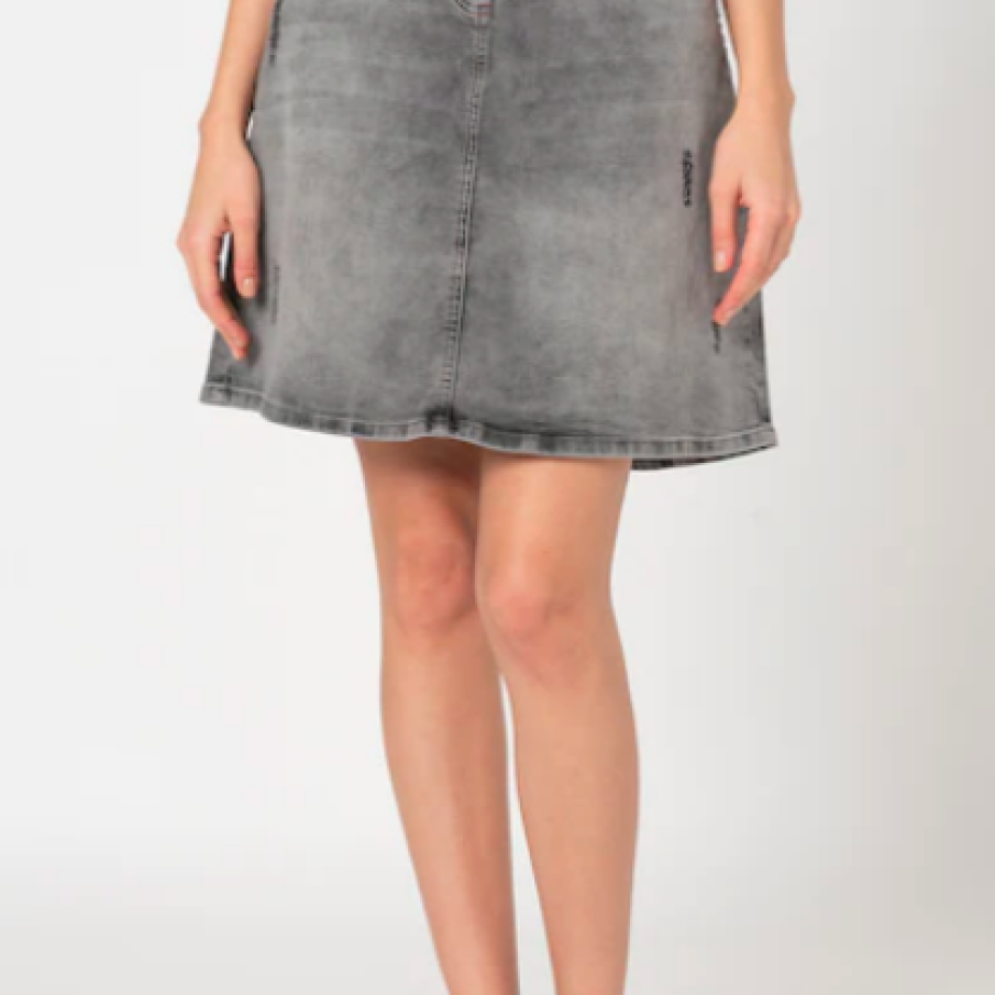 Z ONE by ZABAIONE Fustă din denim cu croiala A și detalii deteriorate Davine